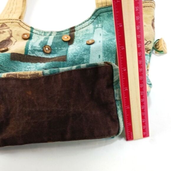 Paul Brent Seaside Blue and Tan Tropical Tote Bag Sturdy Canvas Beach Resort.... - Picture 11 of 11